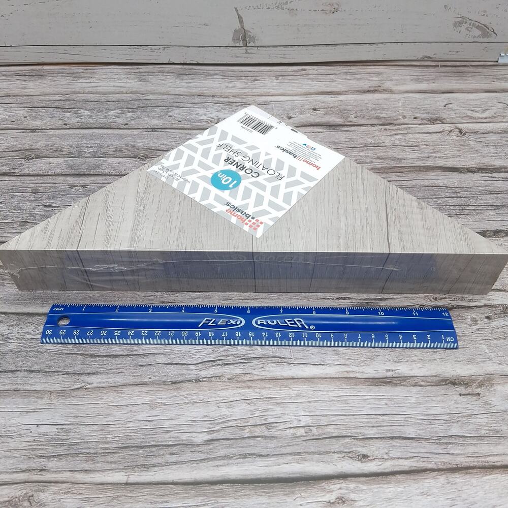 Home basics 10 In. Corner Floating Shelf 2 Pk Composite Wood 7Lb Weight Capacity - Picture 12 of 13